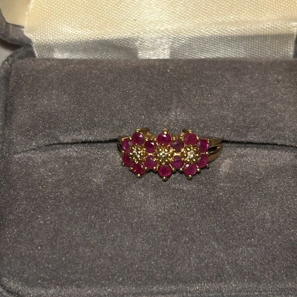 14k Gold Rubies & Diamond Ring - Picture 2 of 13